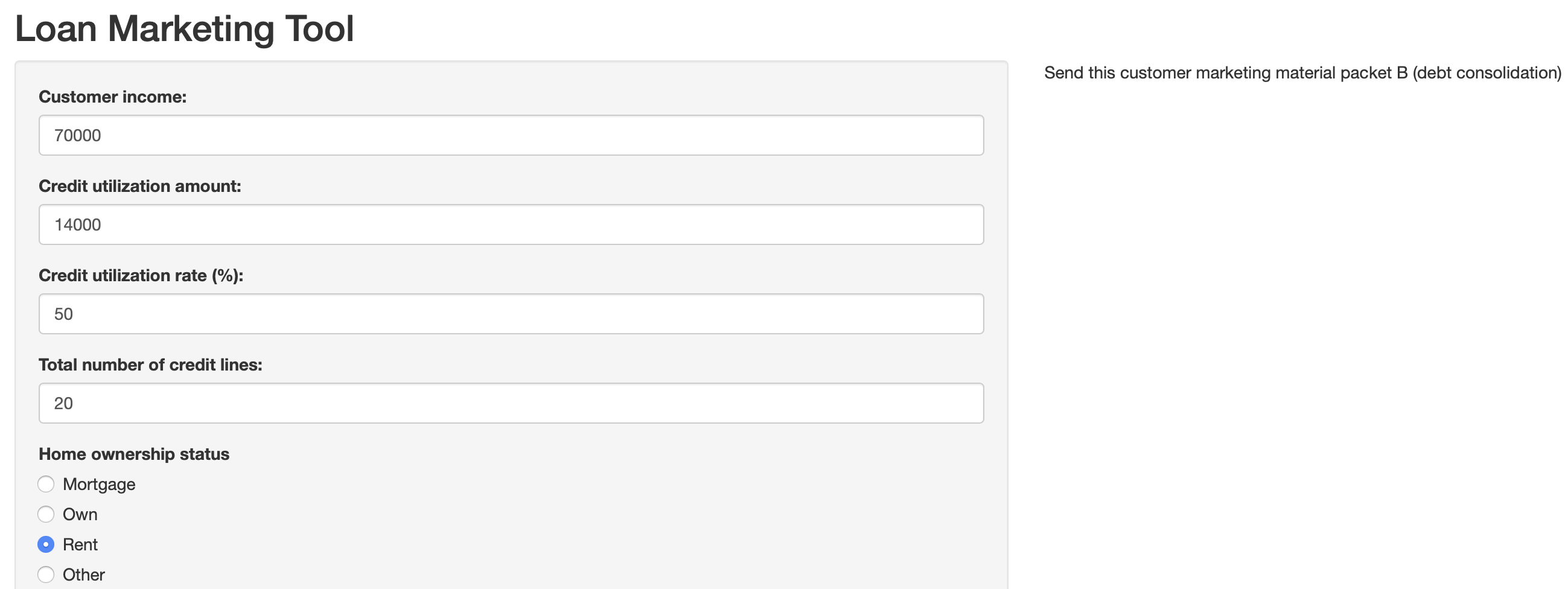 Default model parameters